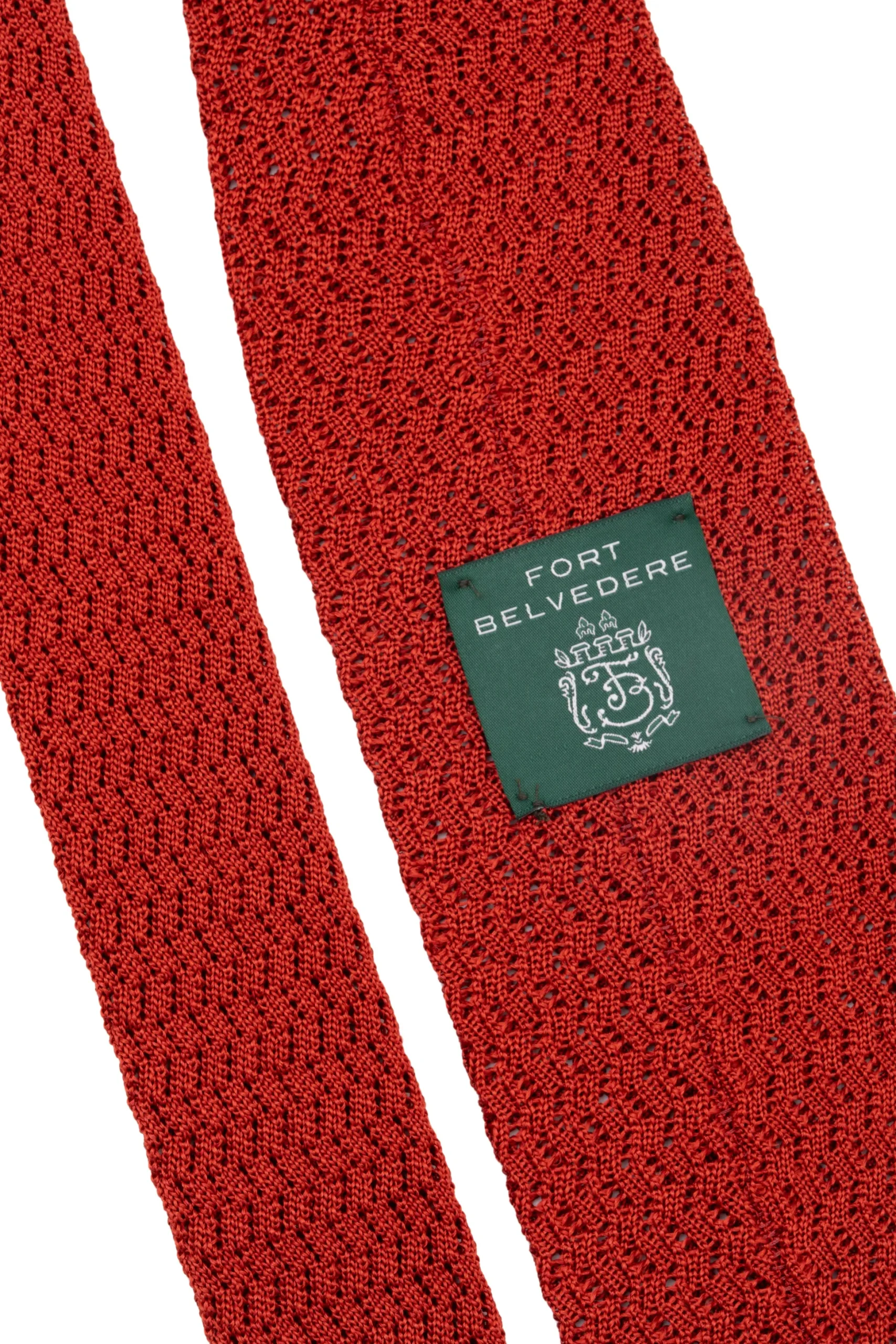 Rust Orange Zigzag Silk Knit Tie