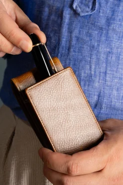Saddle Brown Dumont Full-Grain Leather Pen Case