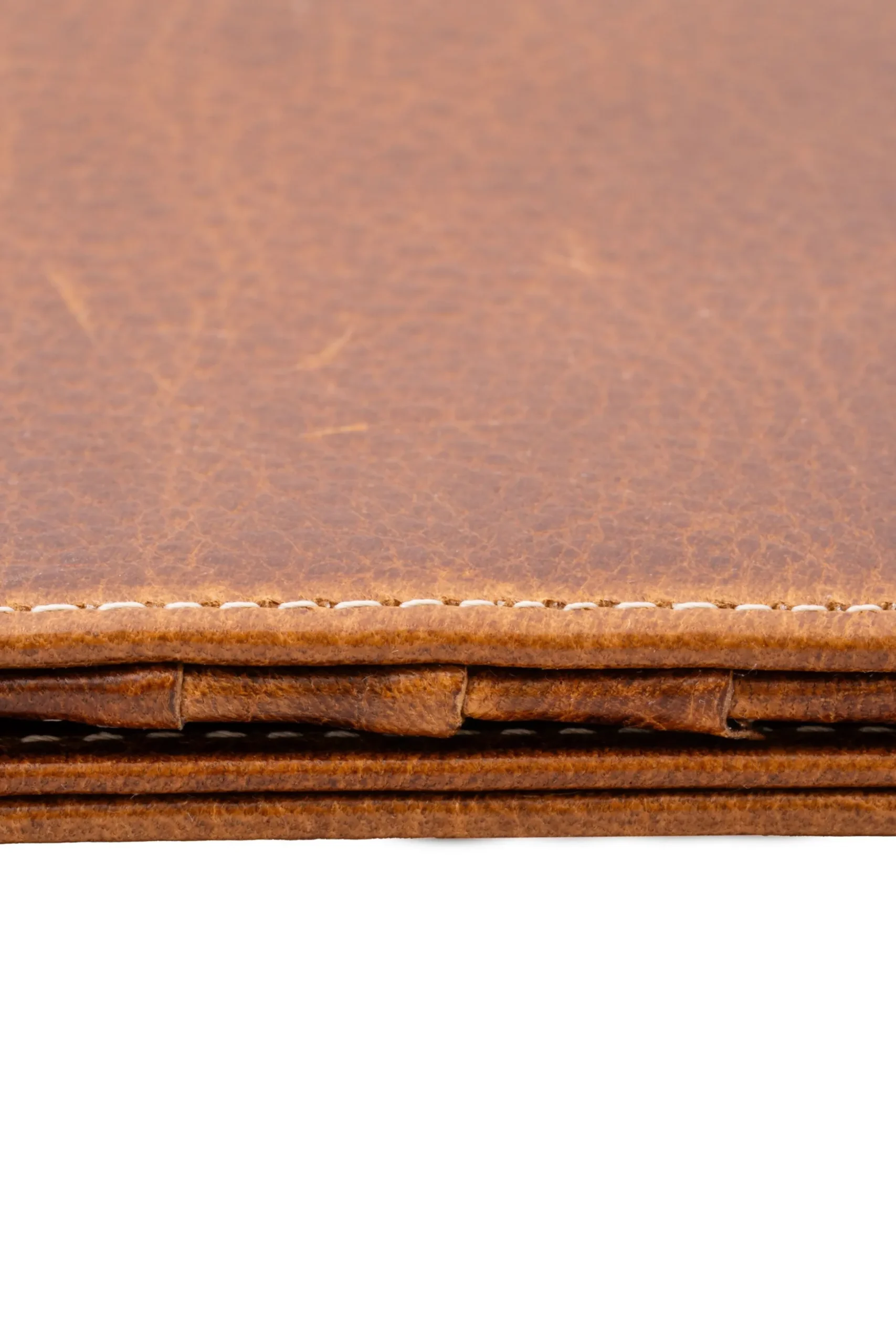 Saddle Brown Full-Grain Leather Passport Holder