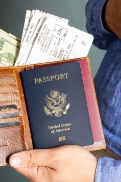 Saddle Brown Full-Grain Leather Passport Holder