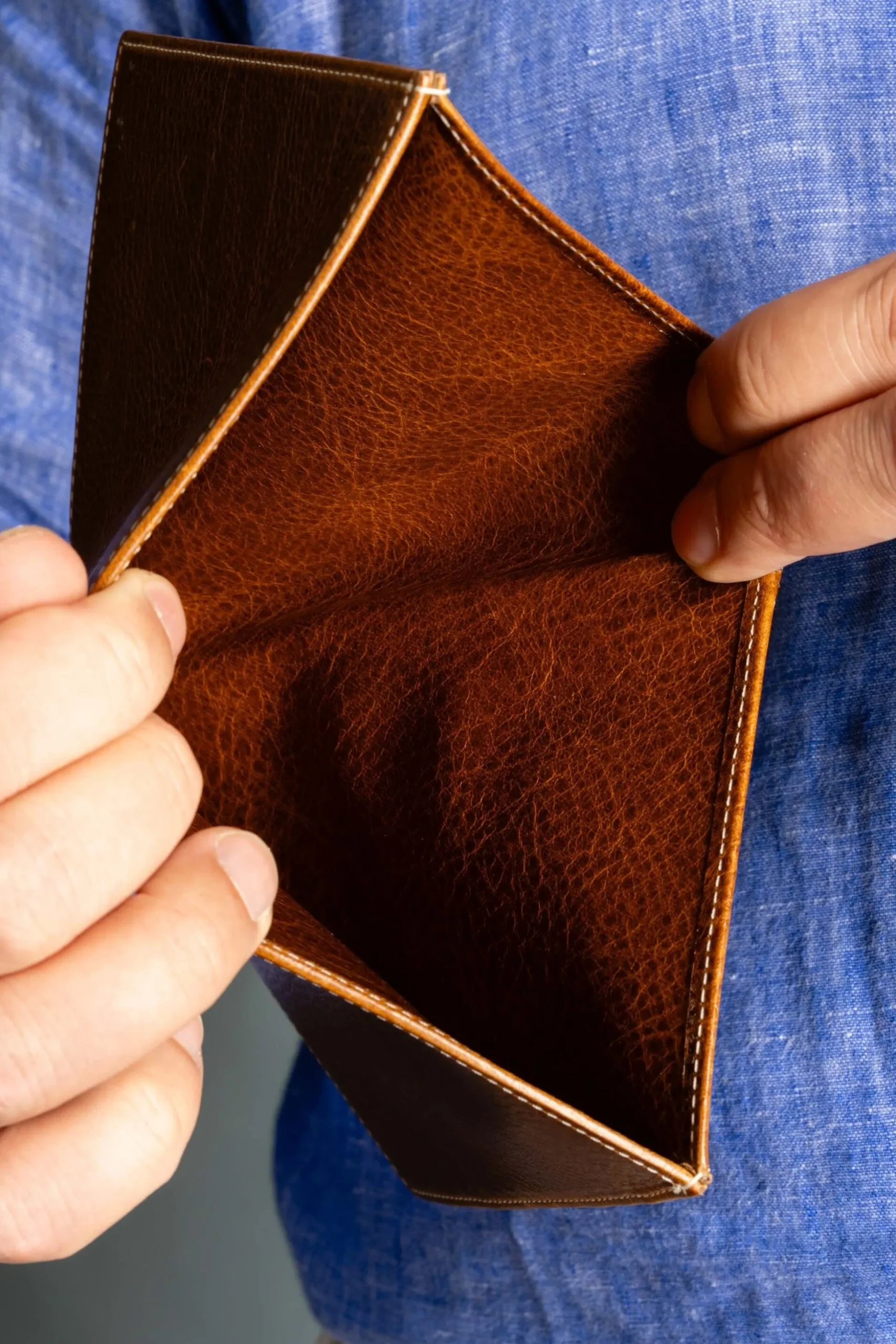 Saddle Brown Full-Grain Leather Passport Holder