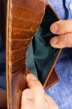 Saddle Brown Full-Grain Leather Passport Holder