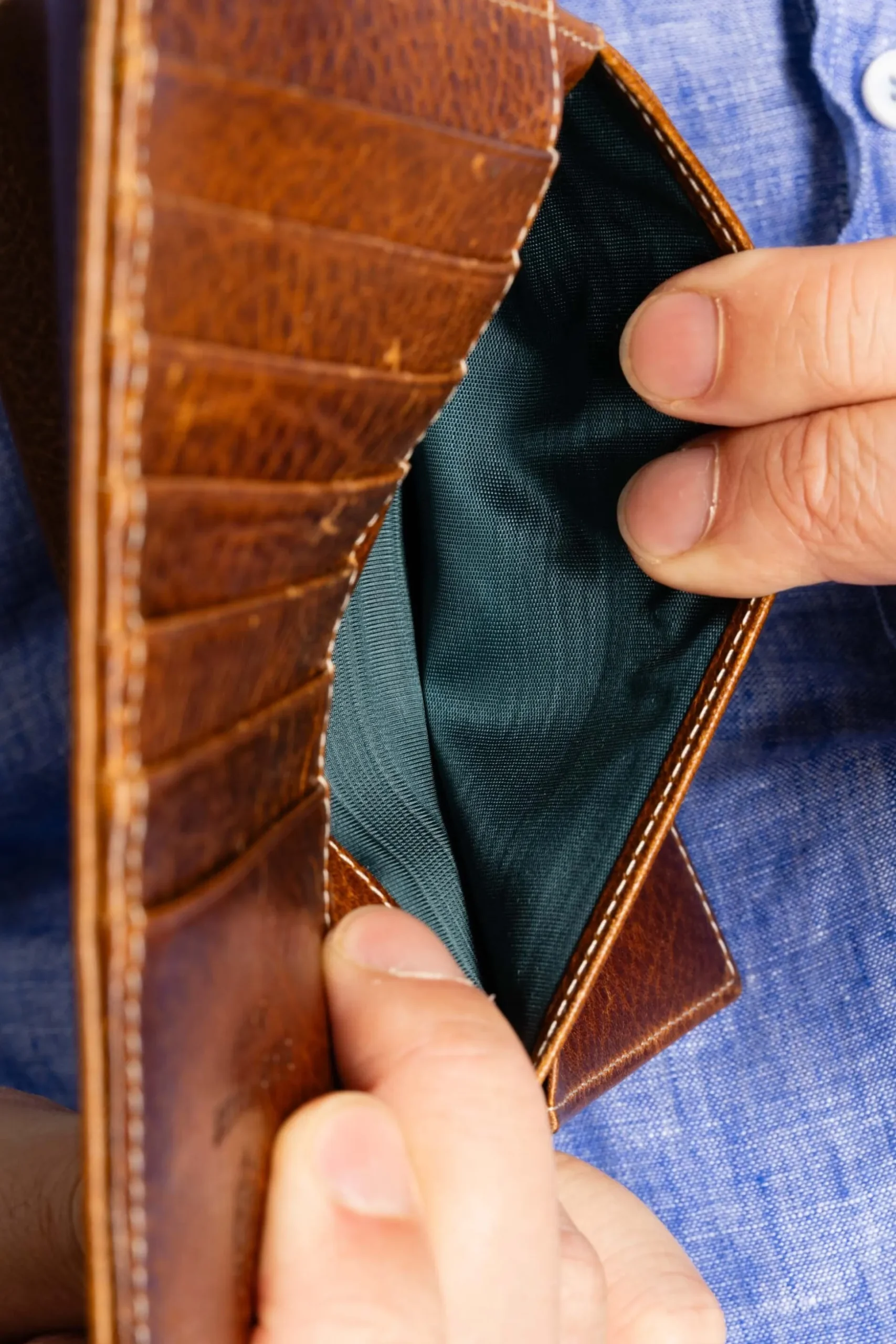 Saddle Brown Full-Grain Leather Passport Holder