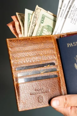 Saddle Brown Full-Grain Leather Passport Holder