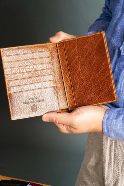 Saddle Brown Full-Grain Leather Passport Holder