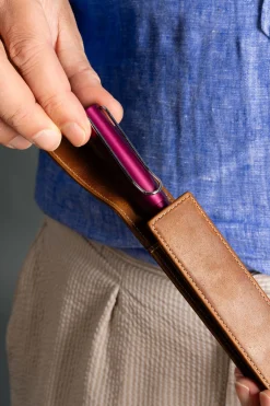 Saddle Brown Montecristo Full-Grain Leather Pen Case