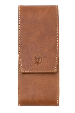 Saddle Brown Montecristo Full-Grain Leather Pen Case