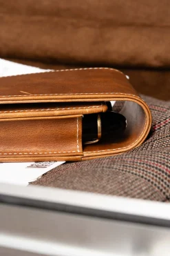 Saddle Brown Montecristo Full-Grain Leather Pen Case