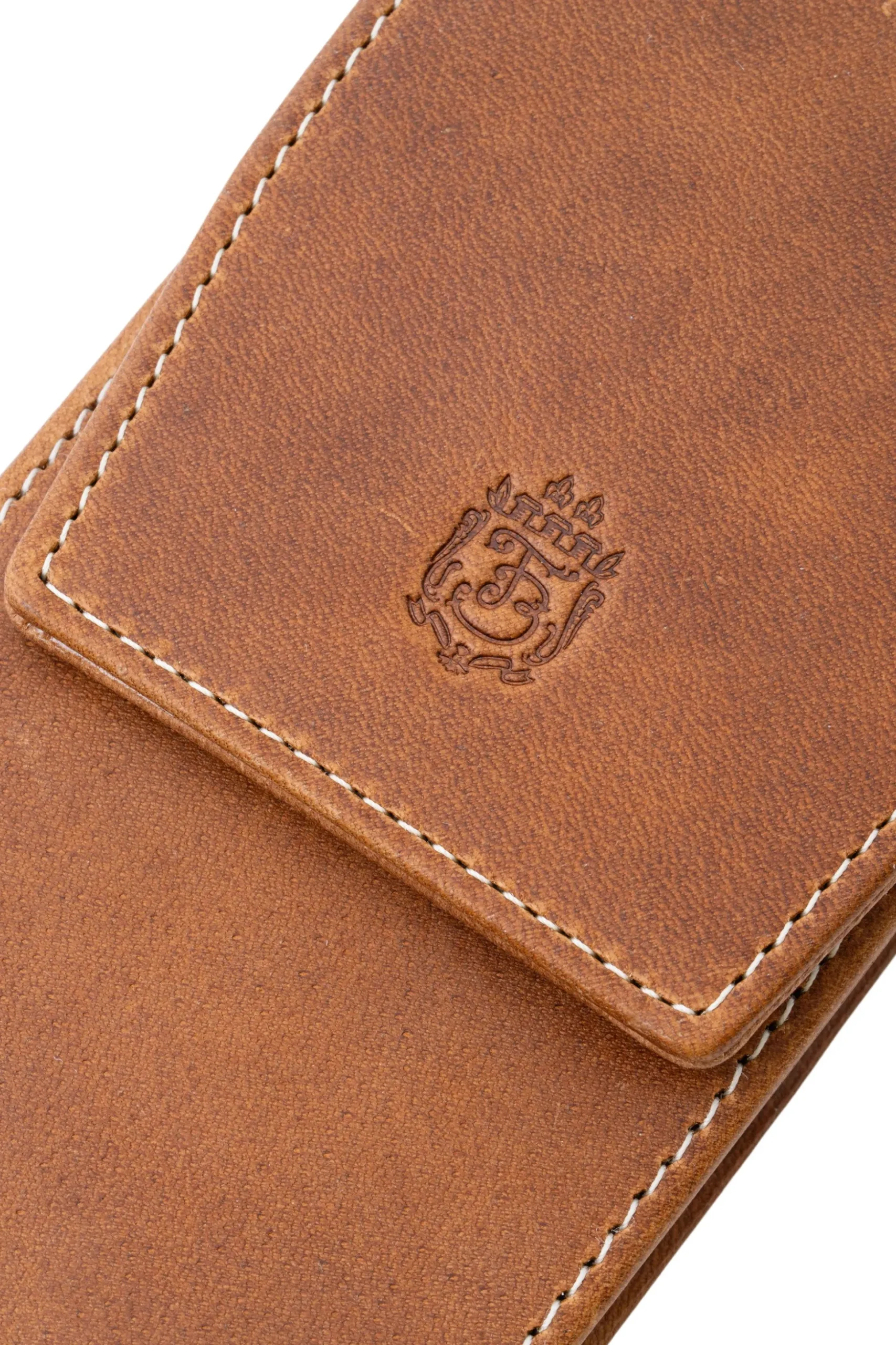Saddle Brown Montecristo Full-Grain Leather Pen Case