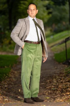 Sage Green Stancliffe Corduroy Trousers