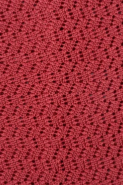 Salmon Zigzag Silk Knit Tie