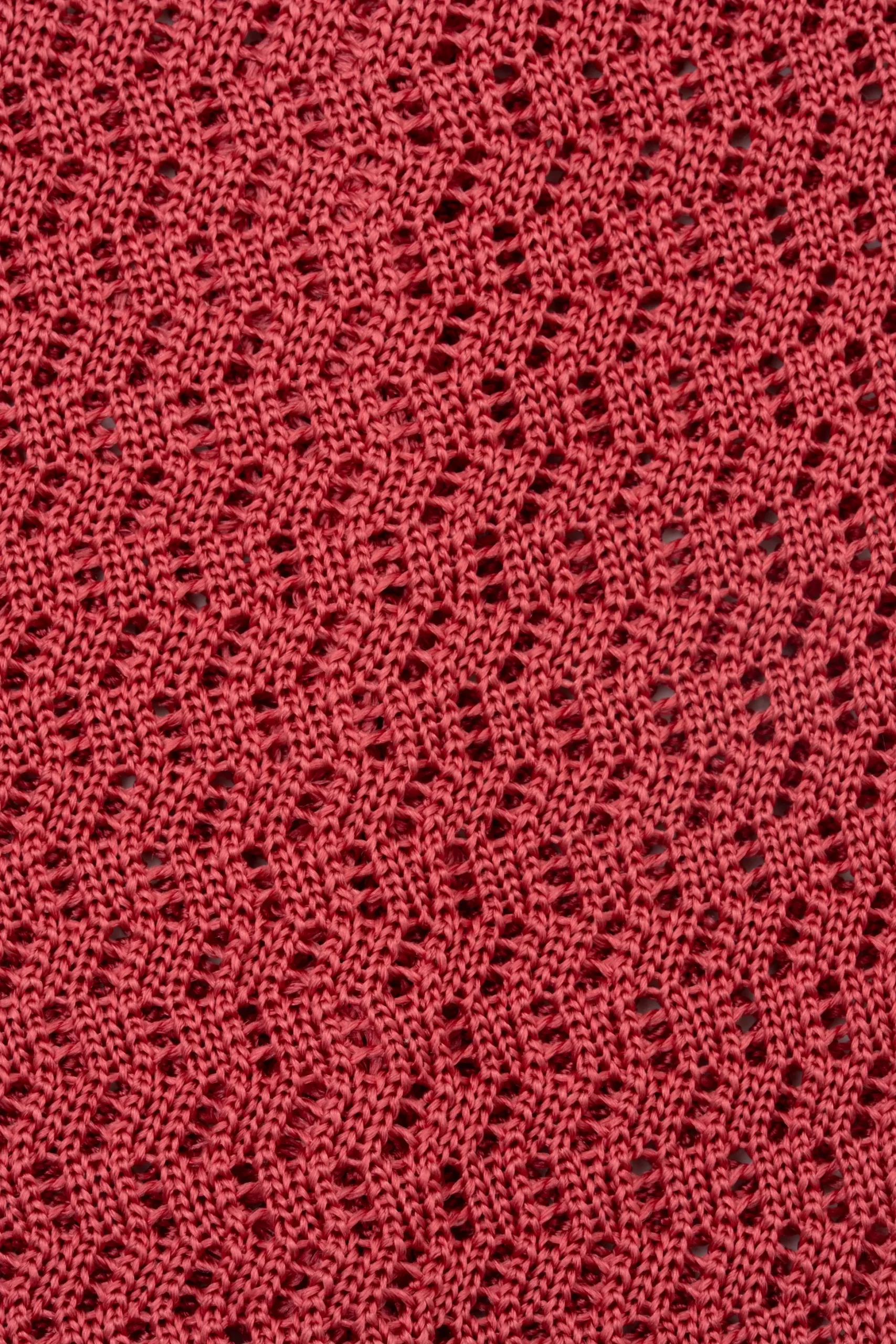 Salmon Zigzag Silk Knit Tie
