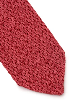 Salmon Zigzag Silk Knit Tie