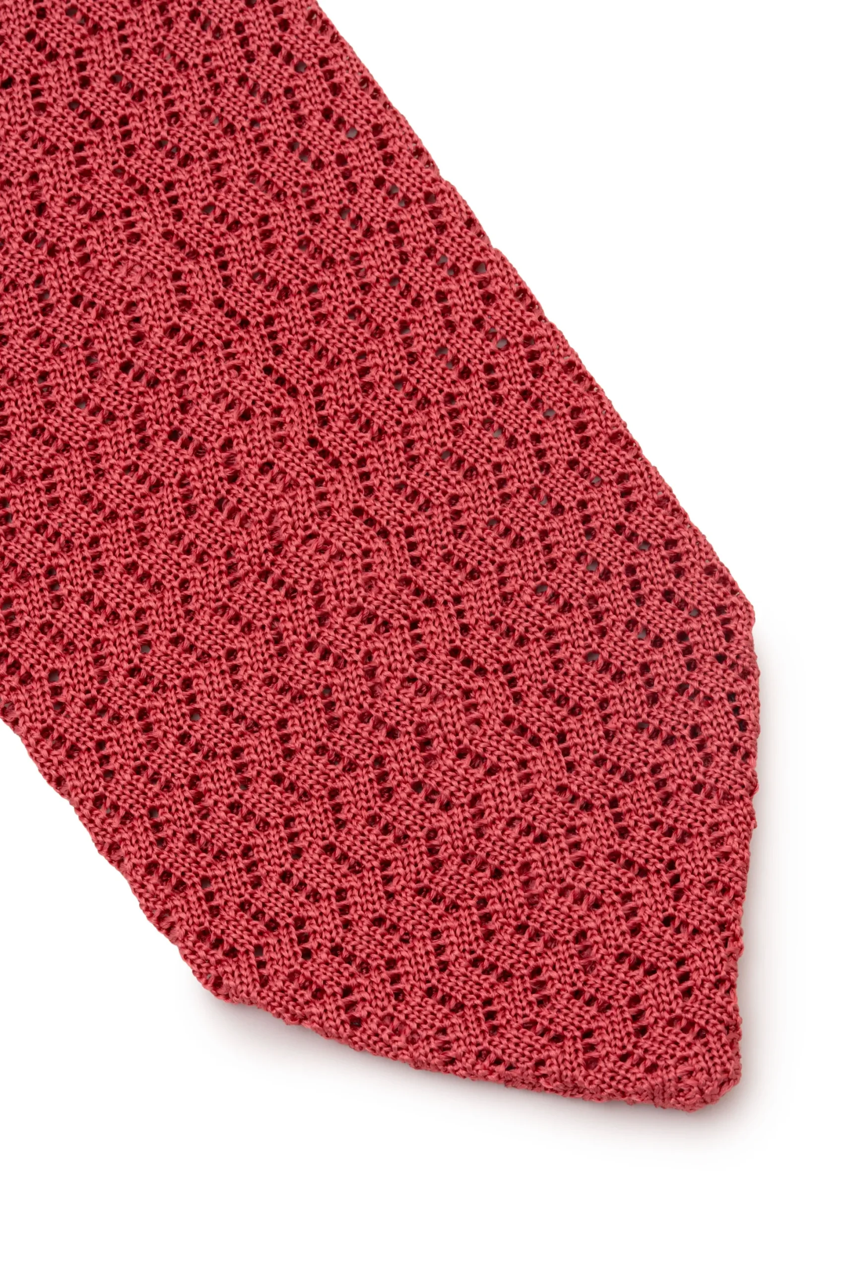 Salmon Zigzag Silk Knit Tie