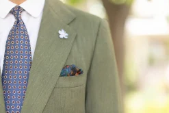 Sapphire Blue Art Deco Egyptian Scarab Pocket Square