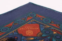 Sapphire Blue Art Deco Egyptian Scarab Pocket Square