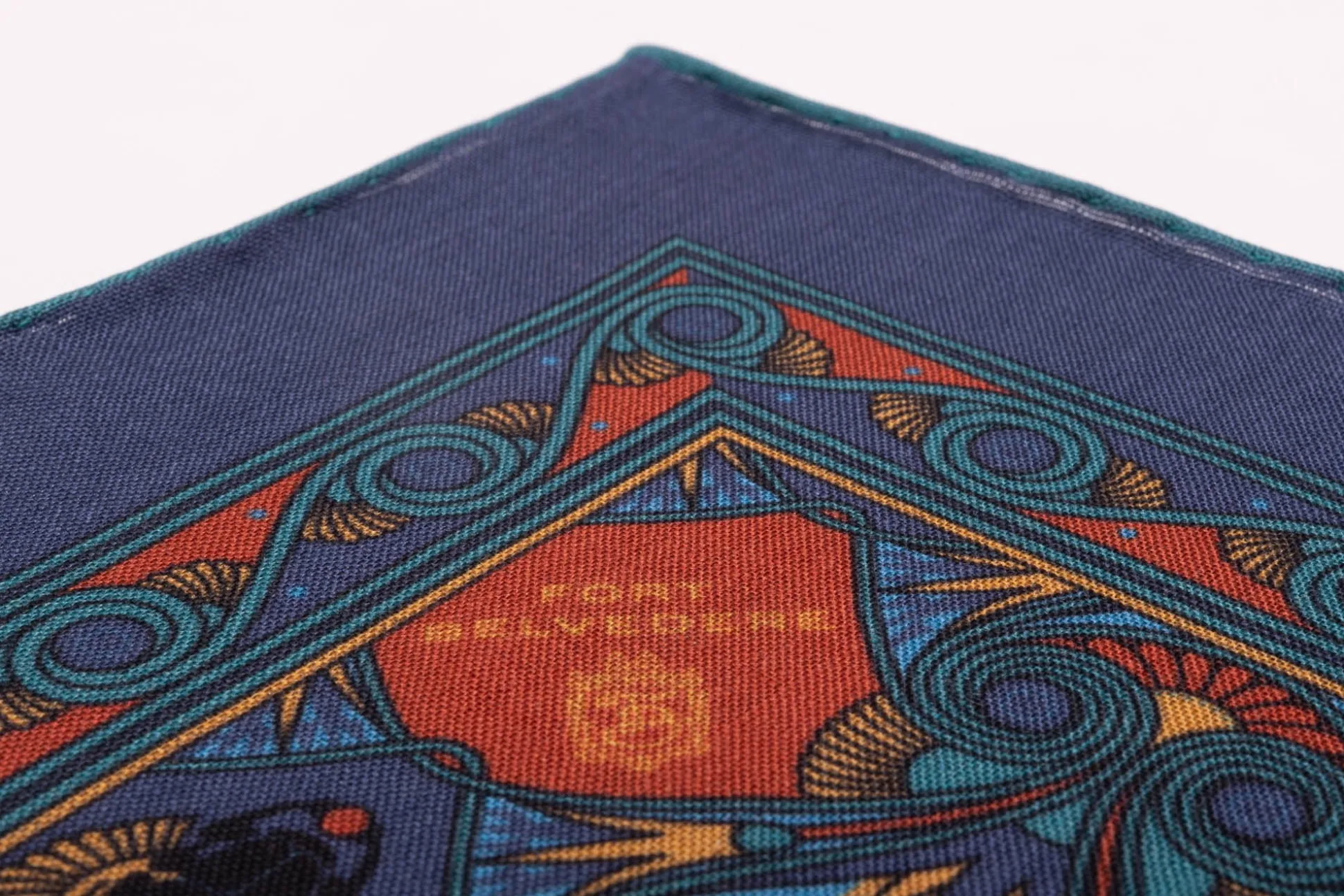 Sapphire Blue Art Deco Egyptian Scarab Pocket Square