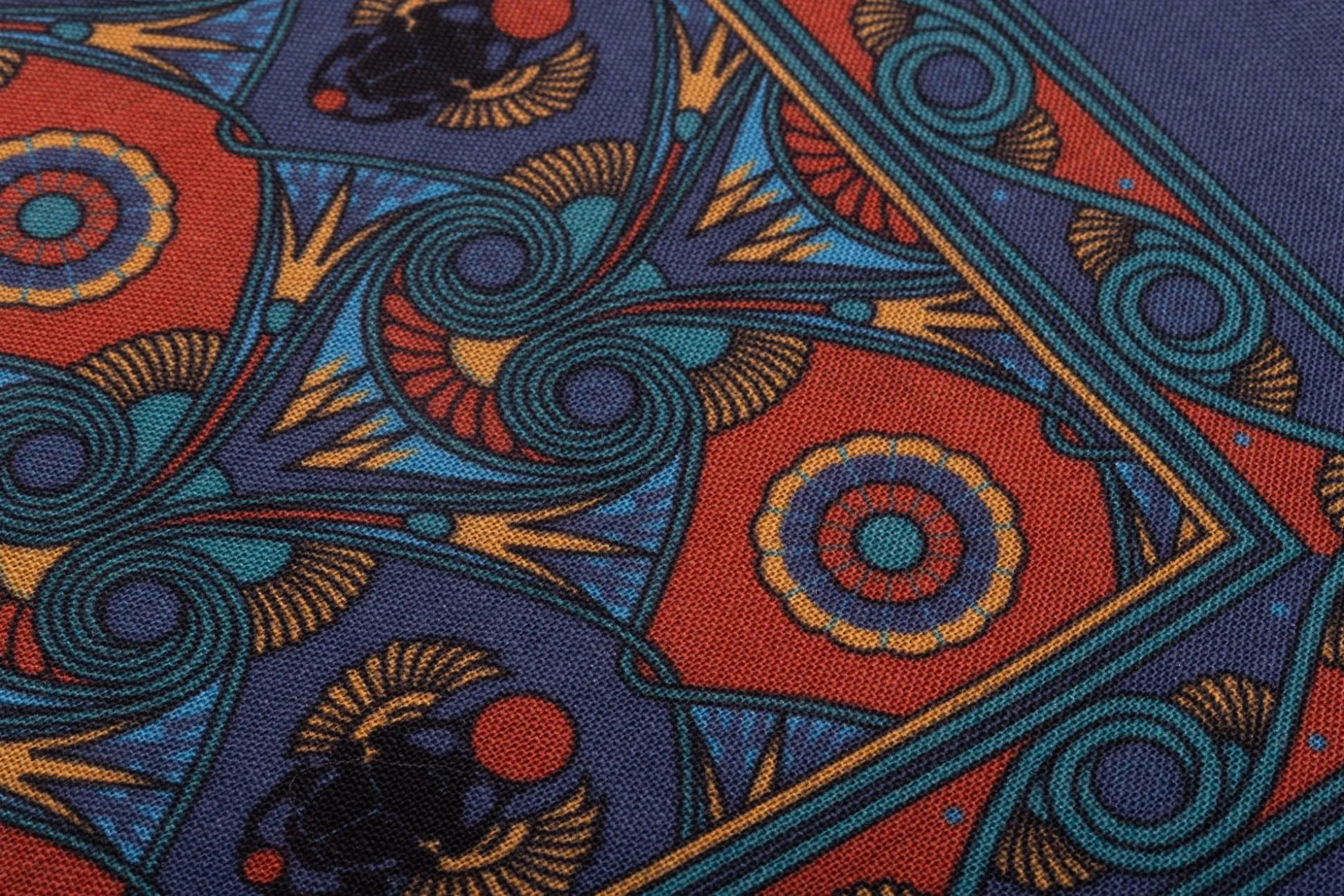 Sapphire Blue Art Deco Egyptian Scarab Pocket Square