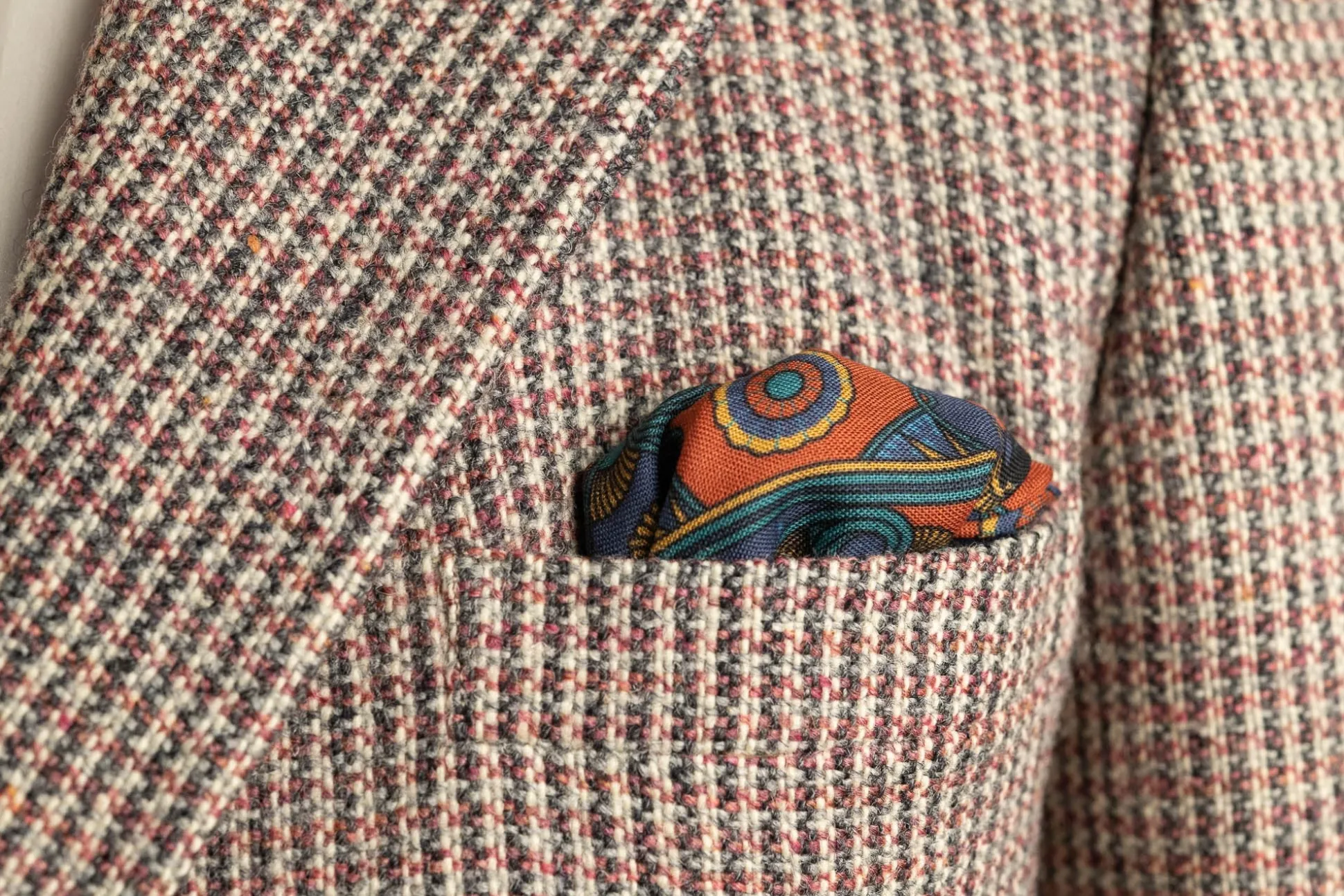 Sapphire Blue Art Deco Egyptian Scarab Pocket Square