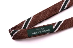 Shantung Silk Striped Two Tone Bow Tie Brown, Green White