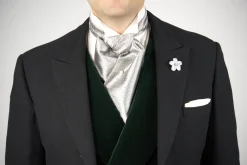 Silver Basketweave Formal Wedding Ascot