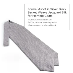 Silver Basketweave Formal Wedding Ascot