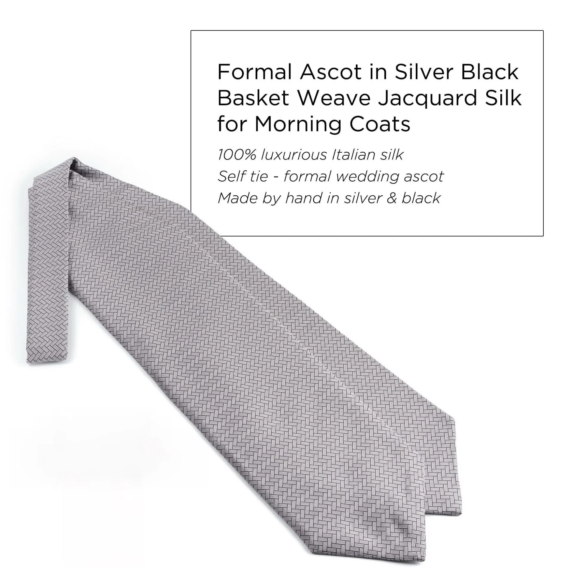 Silver Basketweave Formal Wedding Ascot