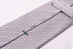 Silver & Black Basketweave Silk Formal Tie