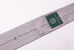 Silver & Black Basketweave Silk Formal Tie