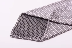 Silver & Black Diamond Micropattern Silk Tie