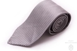 Silver & Black Diamond Micropattern Silk Tie