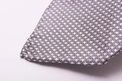 Silver & Black Diamond Micropattern Silk Tie