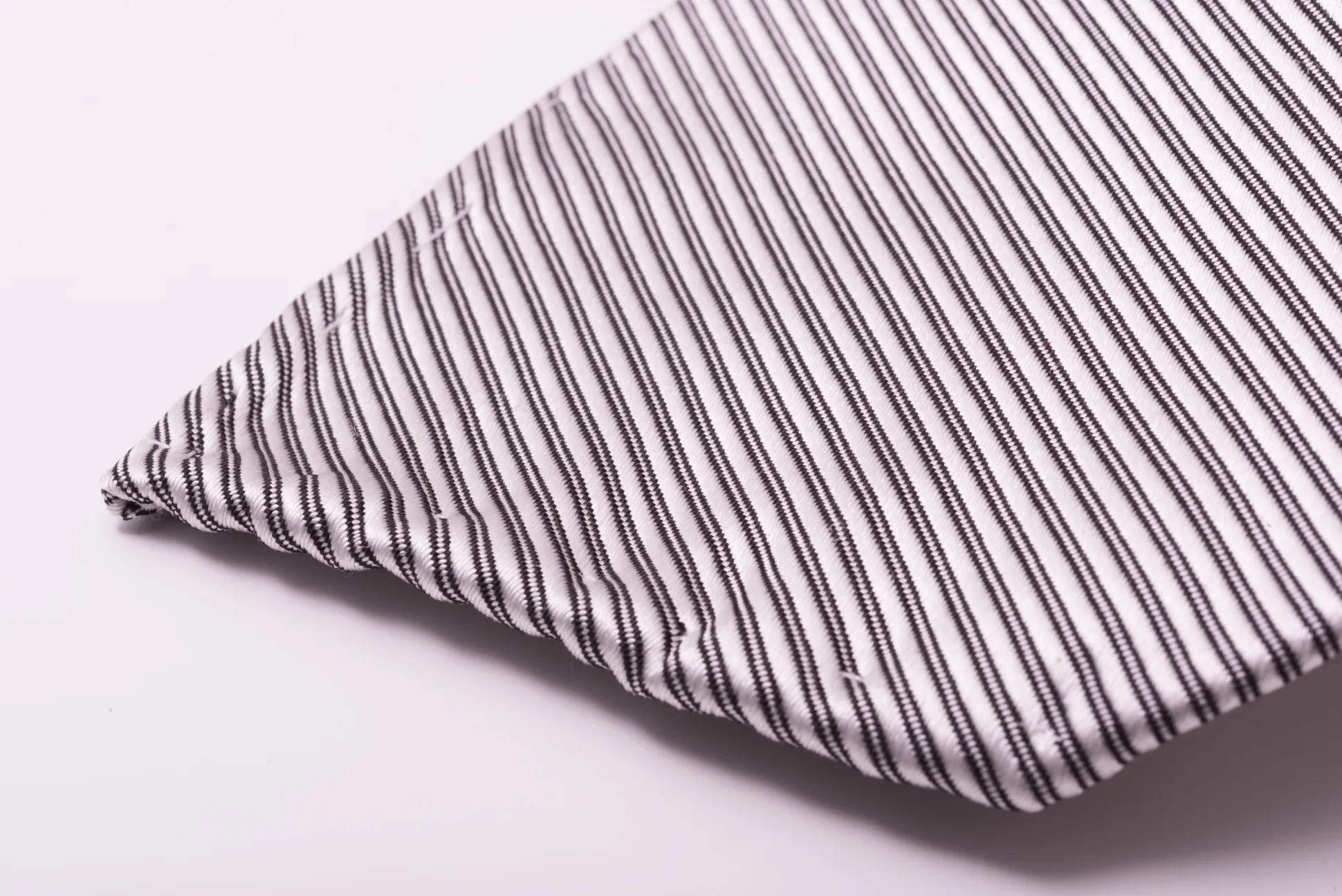 Silver & Black Double Stripe Twill Stripe Silk Tie