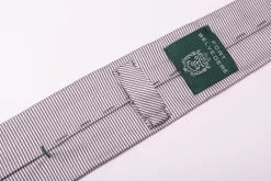 Silver & Black Double Stripe Twill Stripe Silk Tie