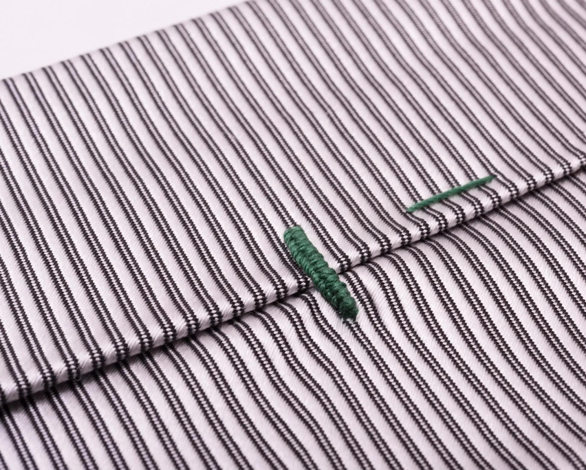 Silver & Black Double Stripe Twill Stripe Silk Tie