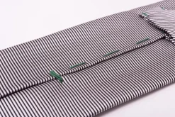 Silver & Black Horizontally Striped Silk Twill Tie