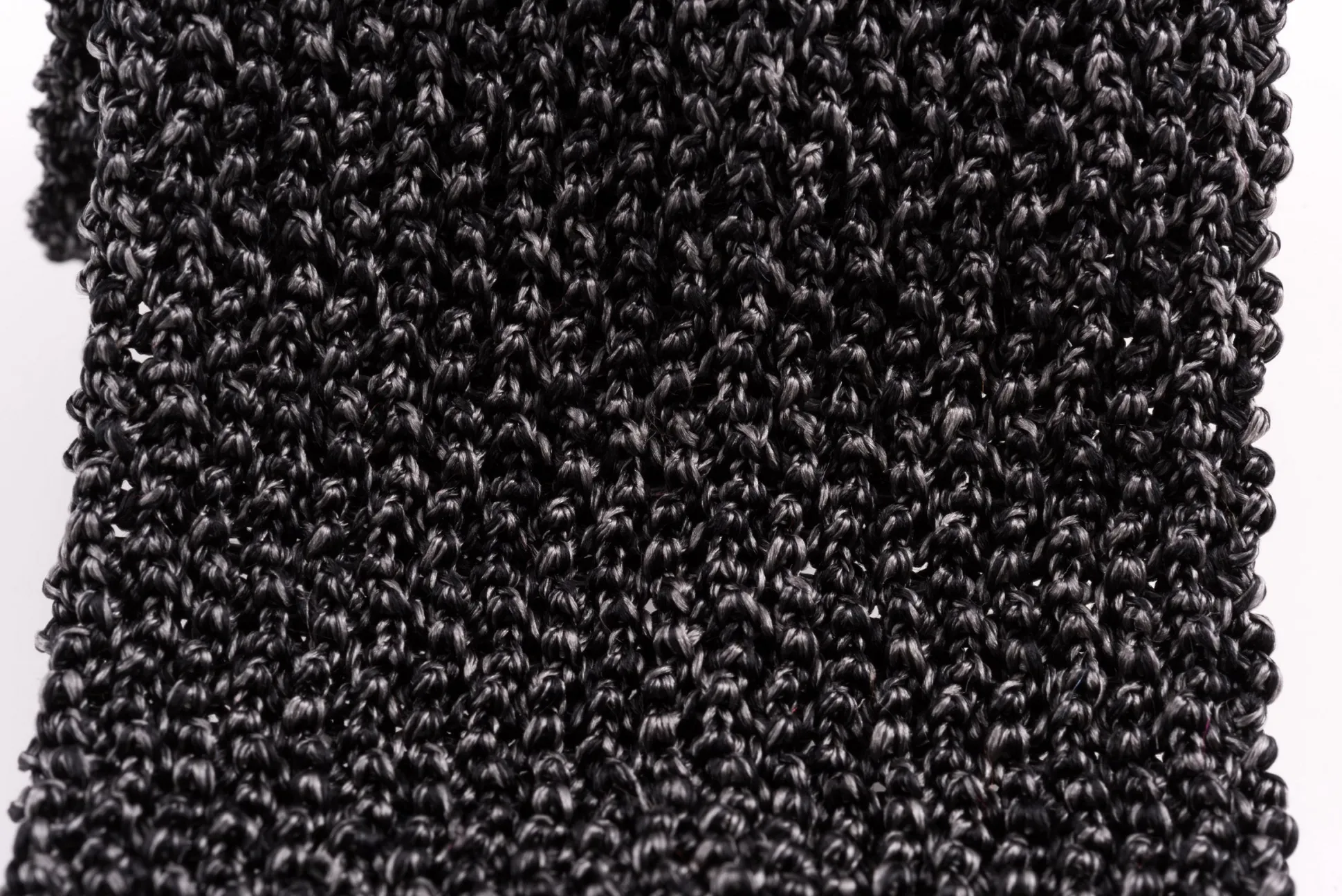 Silver Gray Mottled Silk Knit Tie