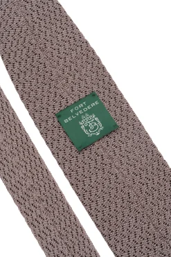 Silver Gray Zigzag Silk Knit Tie