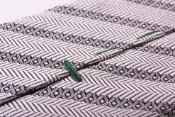 Silver Stripe & Herringbone Silk Tie