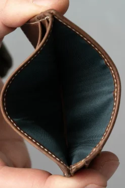 Slim Antique Mahogany Leather Cardholder Wallet