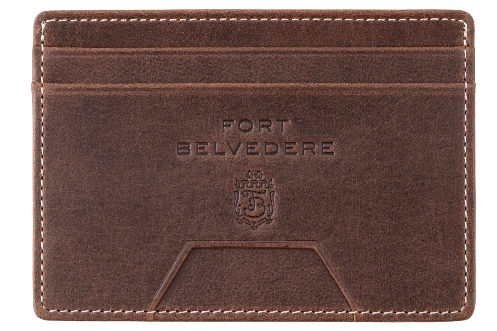 Slim Antique Mahogany Leather Cardholder Wallet
