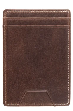 Slim Antique Mahogany Leather Cardholder Wallet