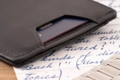 Slim Black Leather Cardholder Wallet