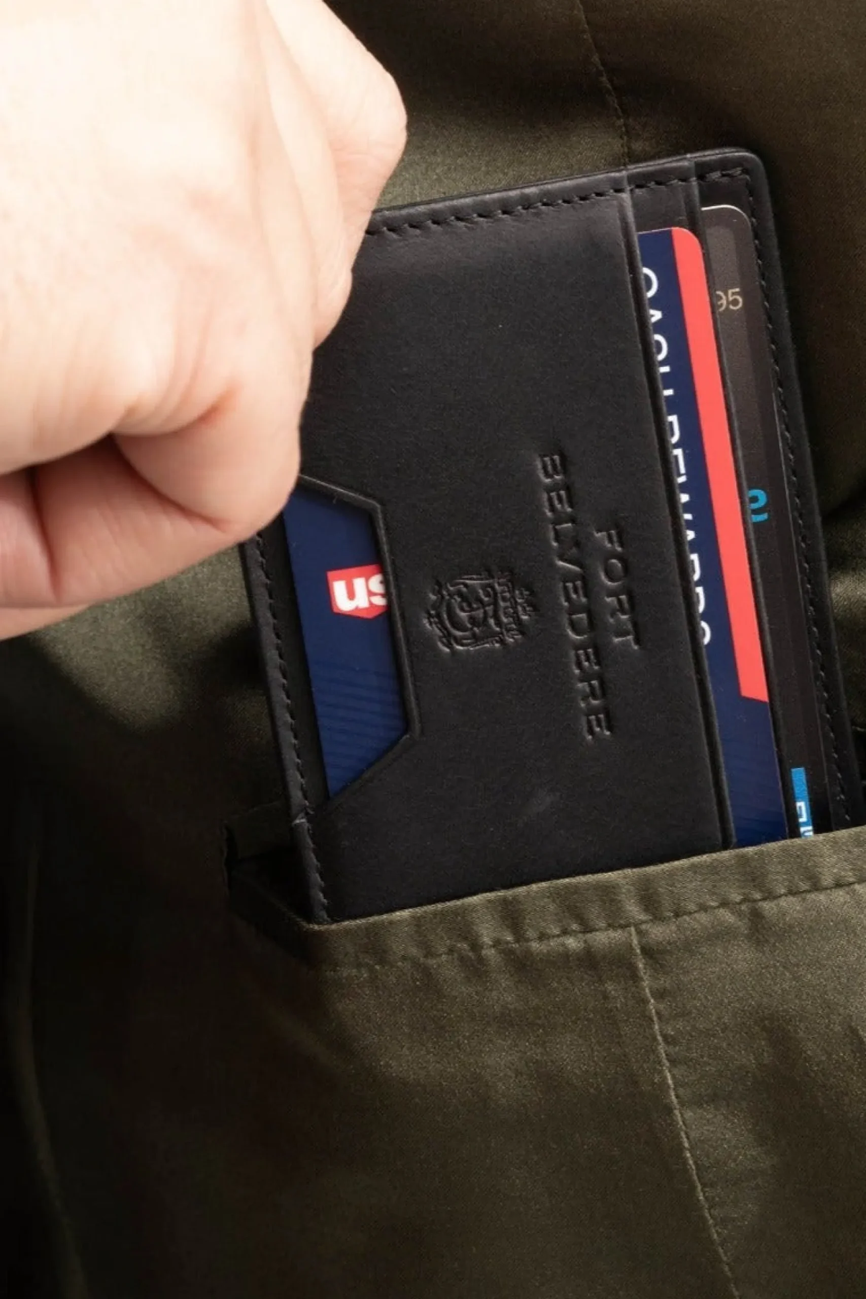 Slim Black Leather Cardholder Wallet