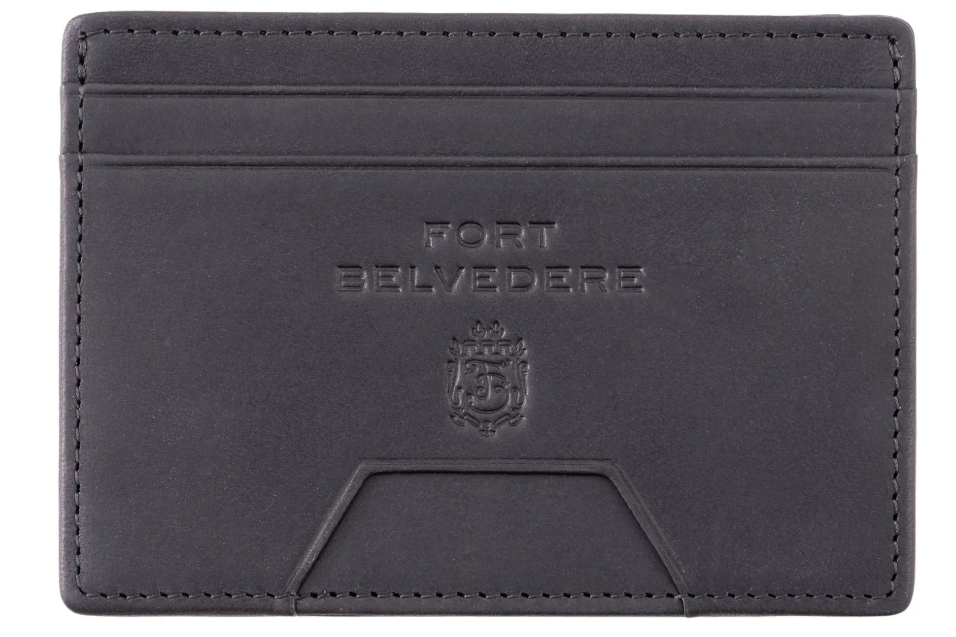 Slim Black Leather Cardholder Wallet