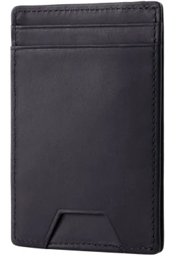 Slim Black Leather Cardholder Wallet