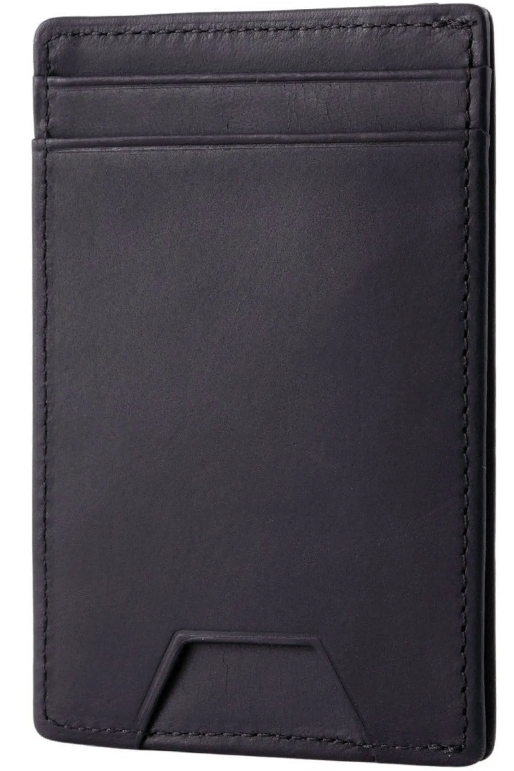 Slim Black Leather Cardholder Wallet