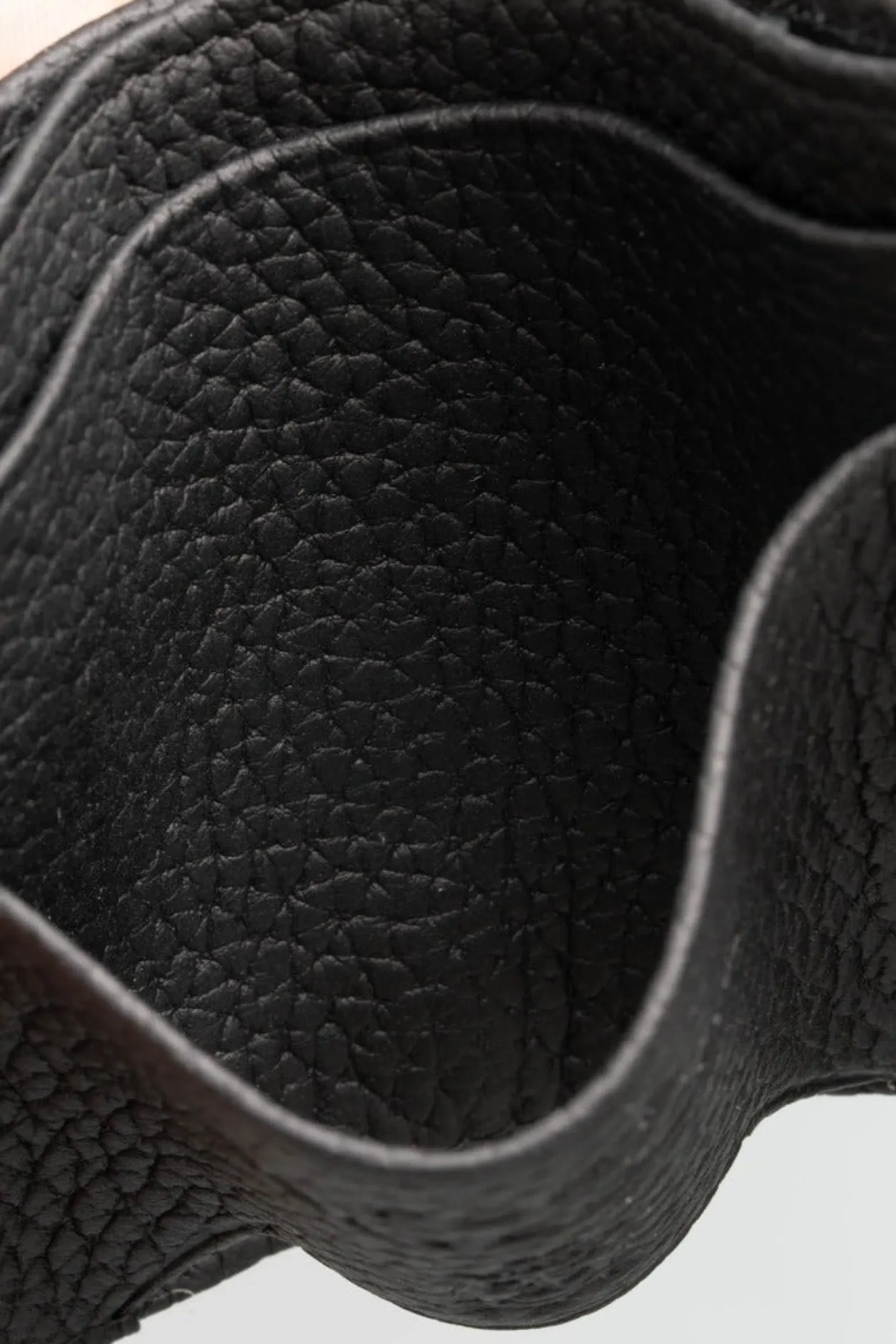 Slim Black Togo Leather Cardholder Wallet