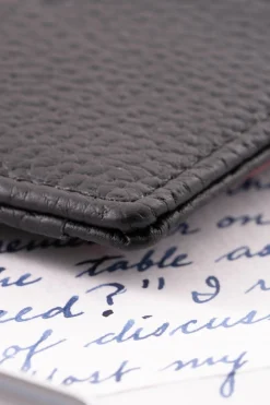 Slim Black Togo Leather Cardholder Wallet