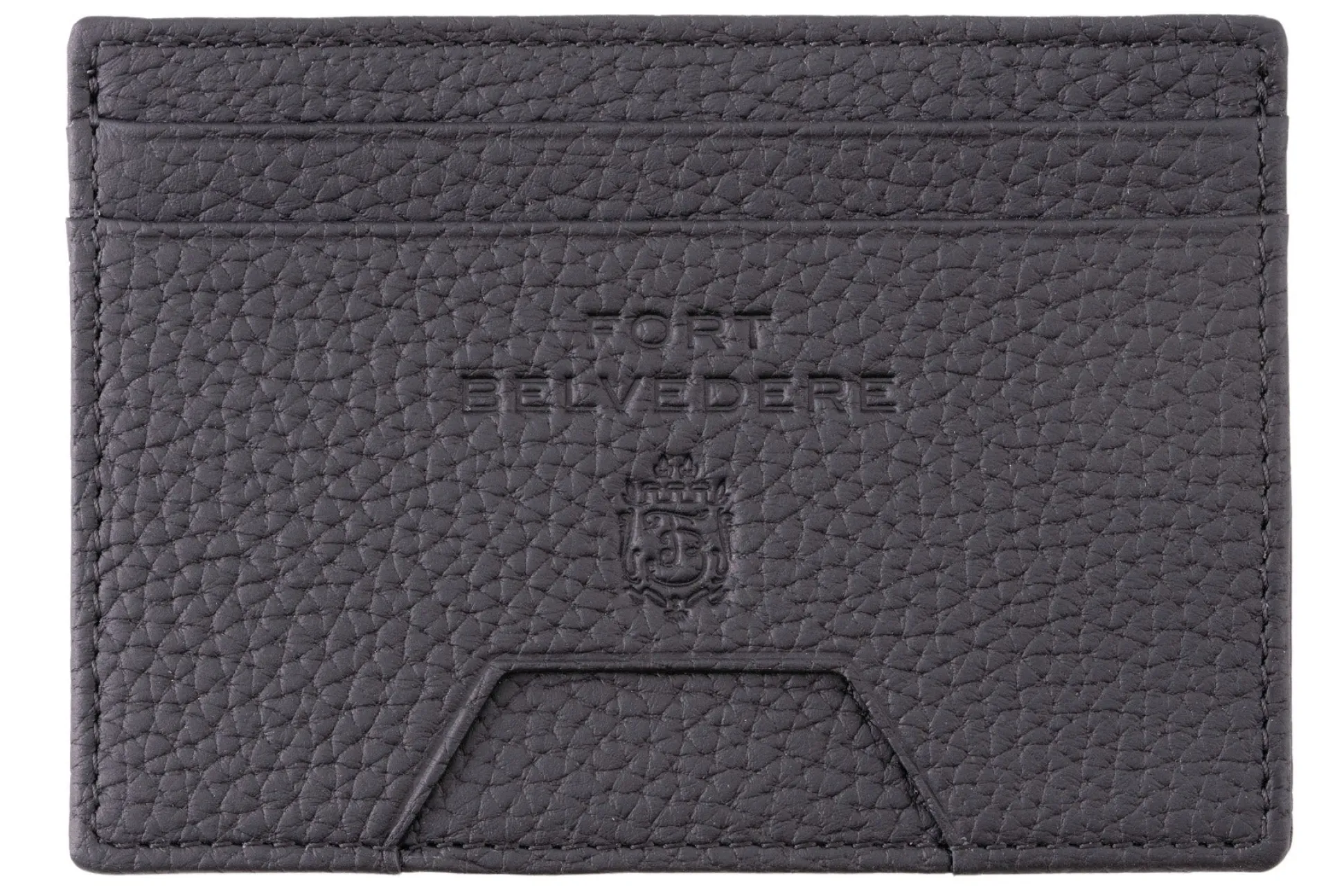 Slim Black Togo Leather Cardholder Wallet